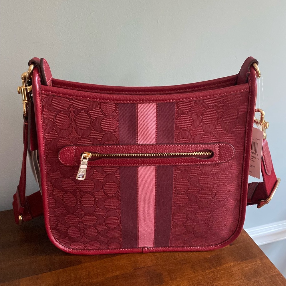 Coach Dempsey File Bag Signature Red Crossbody Bag NWT - Picture 12 of 13
